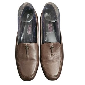 Munro Loafers Pump Low Heel Slip On‎ Brown Leather Womens Size 7.5 W
